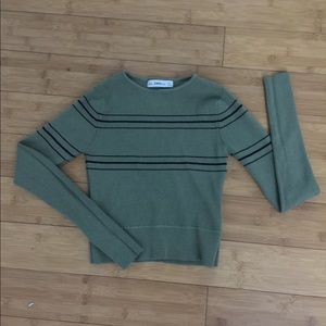 Zara knit slightly cropped shirt